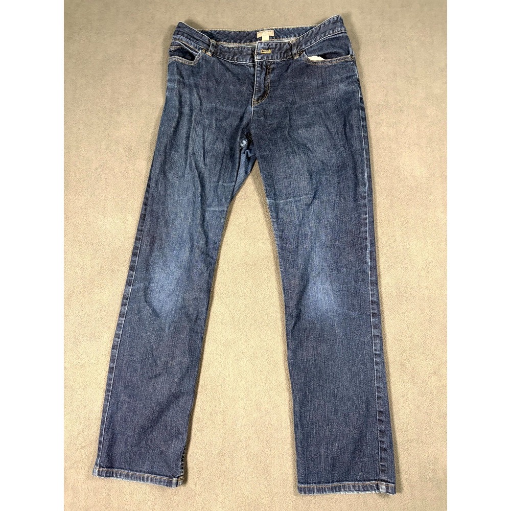 J Jill Slim Leg Jeans Womens 8P Blue Denim Cotton Stretch Mid Rise Medium Wash